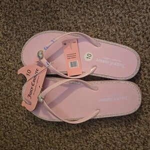 Juicy Coture ladies flip flops pink sparkly size 10 SHEKINA